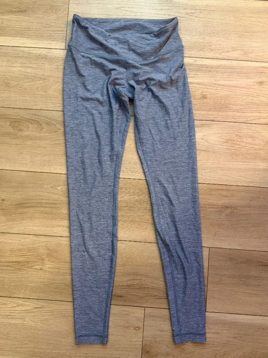 Lululemon Wunder Under Heathered Blue Full Length Yoga Leggings Size 6