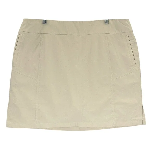 Chico's Zenergy Golf Skort Women Size XL Tan Khaki Excellent Stretch Pockets