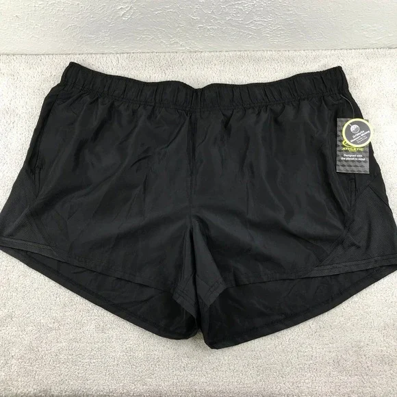Athletic Works Running Shorts Women XXXL‎ 22 Black DriWorks Moisture Wicking New