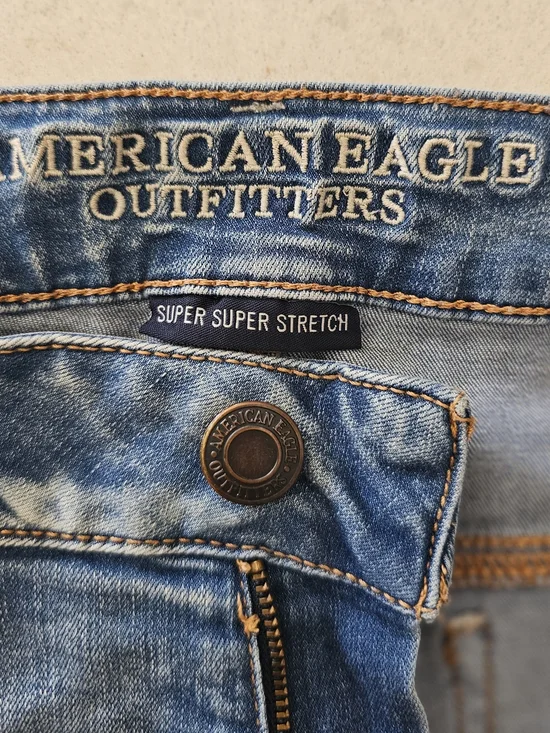 American Eagle Outfitters Blue Super Stretch Jean Shorts