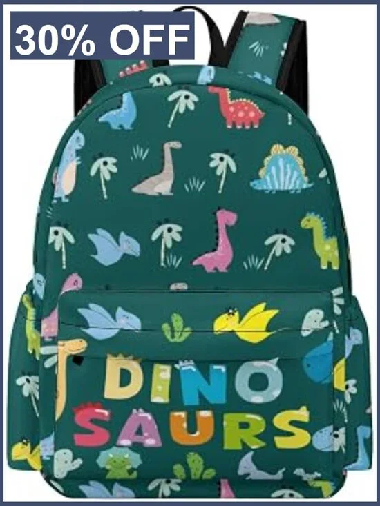 16.5in Dinosaur Backpack for Kids, Toddler Boys School Bag Oxford Cloth