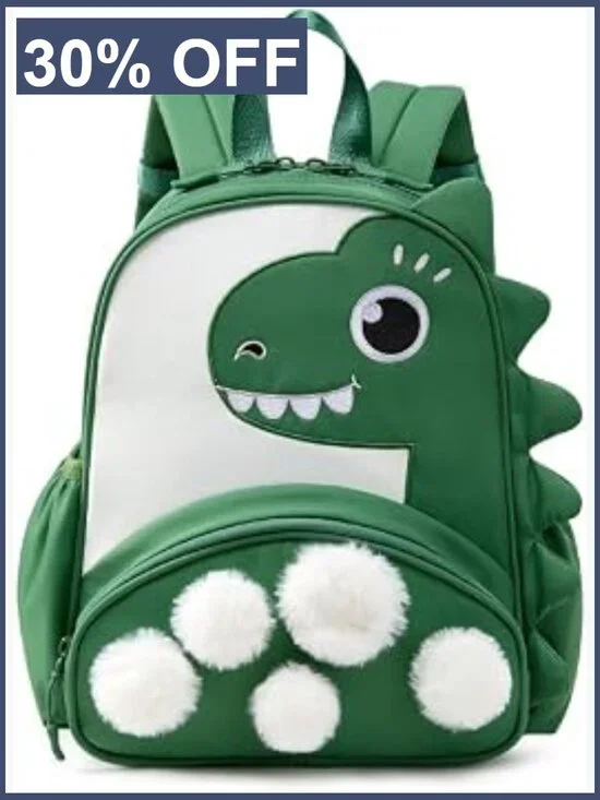 Preschool Backpack for Boys Ages 3-6, Water Resistant Daypack with Bottle Holder