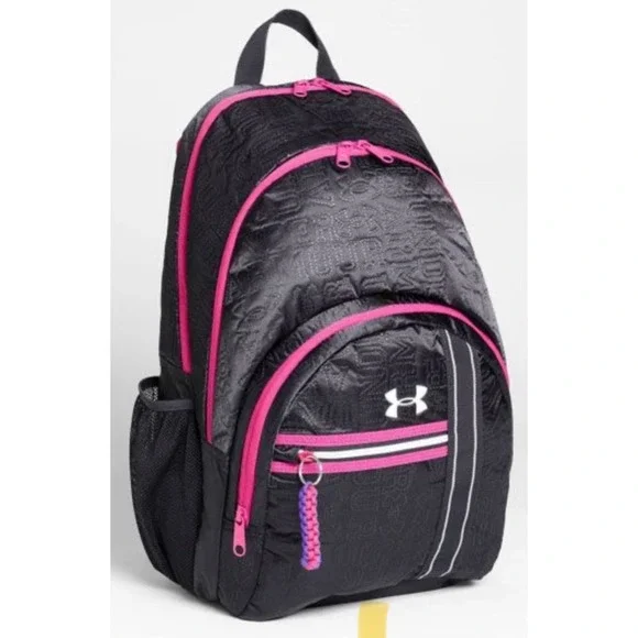 Rare Under Armour Storm 1 Black & Pink Charm‎ City Backpack Bookbag