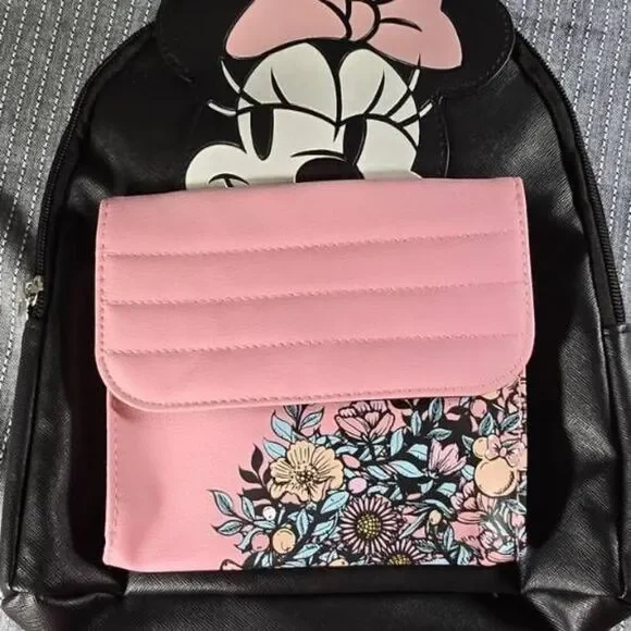 Disney Minnie Mouse Mini Backpack Black Pink