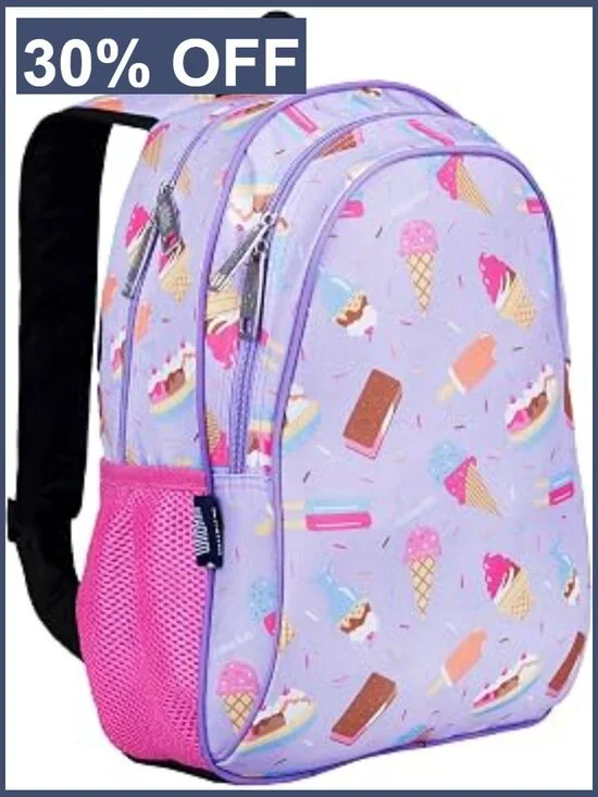 Kids 15 Inch Backpack with Padded Straps and Water Bottle Pocket