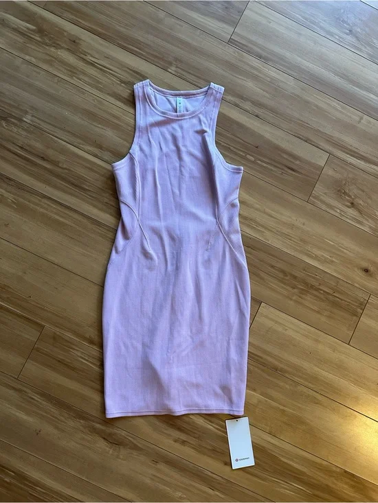 lululemon athletica Light Pink Ribbed Midi Tank Dress
