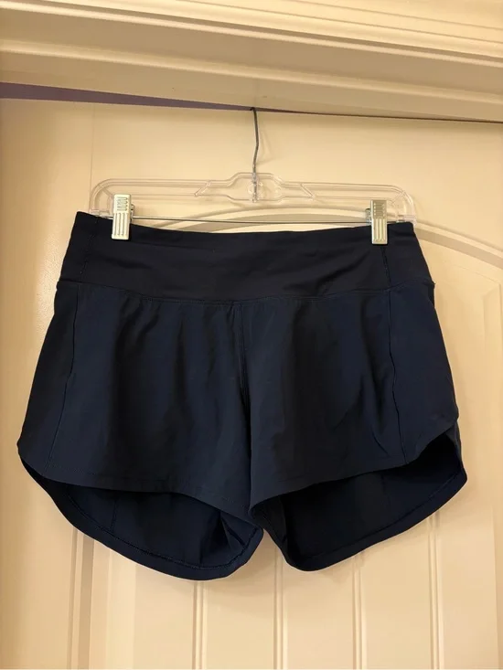 lululemon Navy Speed Up Shorts 4”