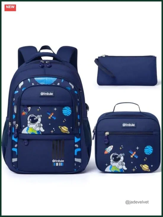 3-Piece Kids Backpack Set with Lunch Box & Pencil Pouch