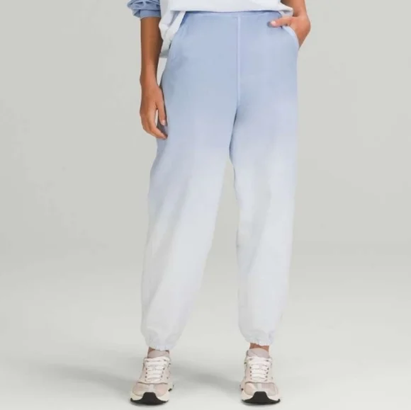 Lululemon LA Athletica  Super-high-rise blue linen ombre wash jogger