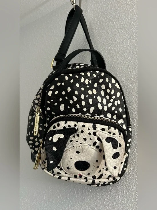 Betsey Johnson Black and White Dalmatian Mini Backpack