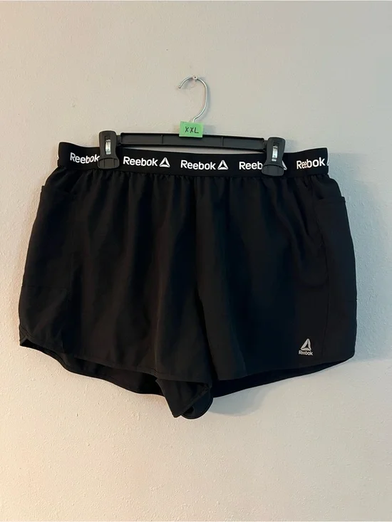 Reebok Women’s Black Athletic Gym & Training Shorts XXL Elastic Waist Pockets