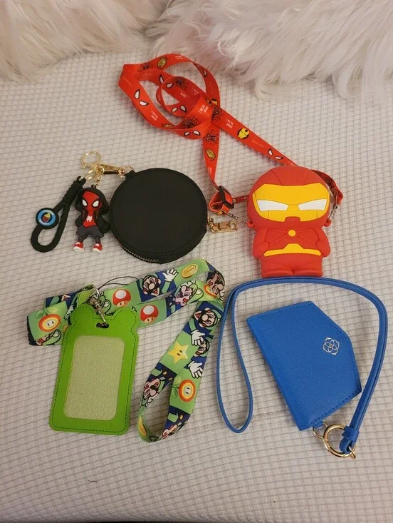 Kids Red Iron Man, Crossbody, Spider Man, Mario Bros, with Lanyard