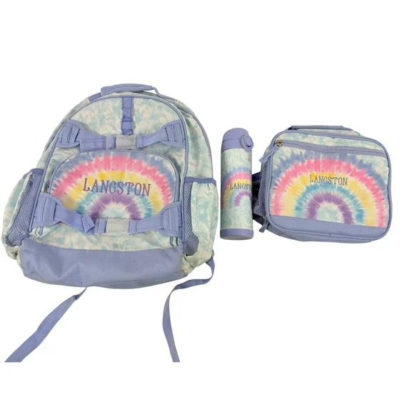 Pottery Barn Kids‎ LANGSTON Backpack Lunch Box Water Bottle Thermos Set Tie Dye