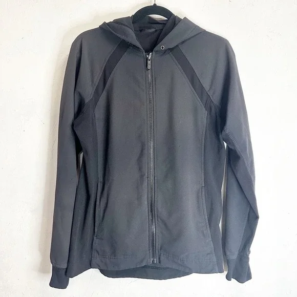 Lululemon Athletic Lightweight Full Zip Jacket Black Womens Size 10