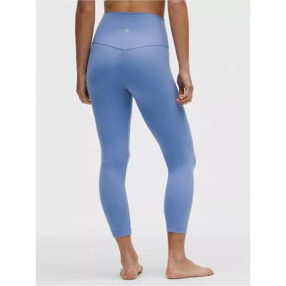 Lululemon Wunder Train High Rise Crop Purple Blue Periwinkle Athletic Leggings