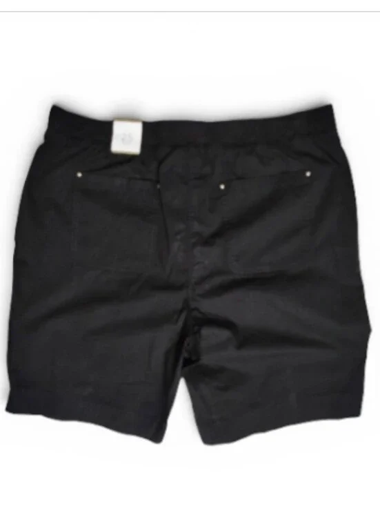 Chico's Tag Bermuda Shorts, Women Cotton Zipper, Black, Stretchy, 2.5 Chicos/14