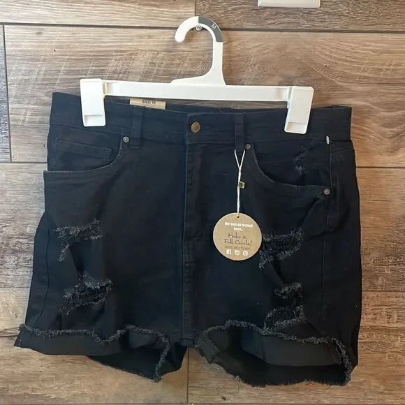 Jolie & Joy Ladies Jean Shorts Size 11 Black NWT