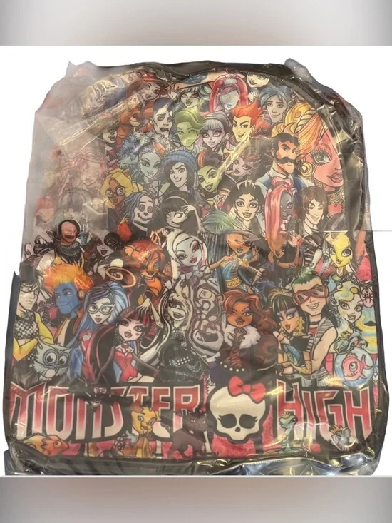 EWJHE Monsters High Backpack/Bookbag Multi-Colored Character Collage, Unisex NWT