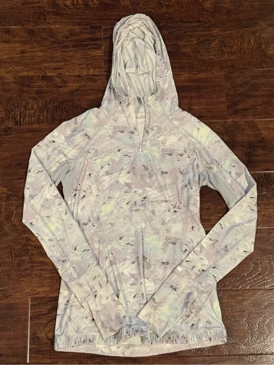 Lululemon Water Bound Hoodie Mini Blushed Illusion White Multi Print Size 6