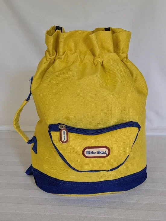 Little Tikes Yellow Canvas Drawstring Bucket Bag Backpack