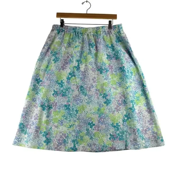 Vintage Folio Pull On A-Line Floral Skirt Womens 36 Cottagecore Romantic Garden