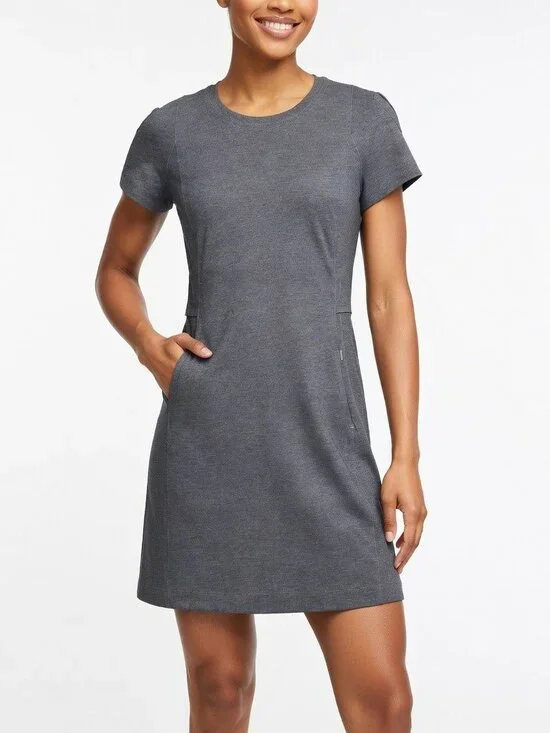 Lululemon & go Endeavor Gray Deep Coal Women's Mini Dress Size 4 - 8658