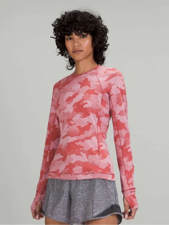 EUC Lululemon It's Rulu Run Long Sleeve Shirt Pink Camo
