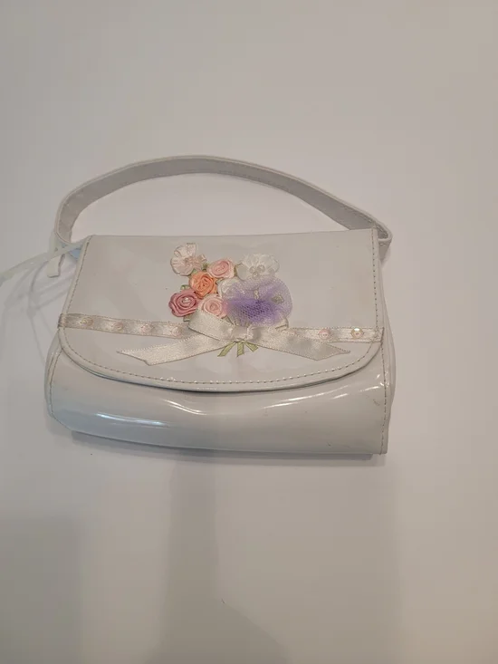 White Floral Accent Girls  Shoulder Bag