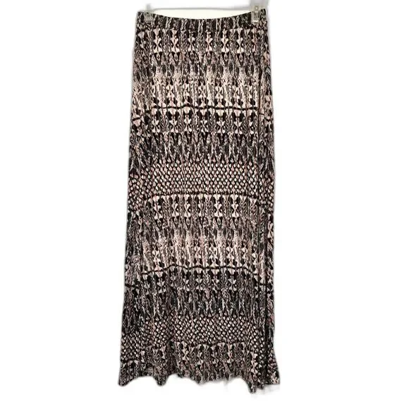 Joie by Anthropology Gamille Print Maxi‎ Skirt Boho Black Pink White Size XS