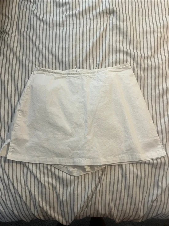 White A-line Mini Skort