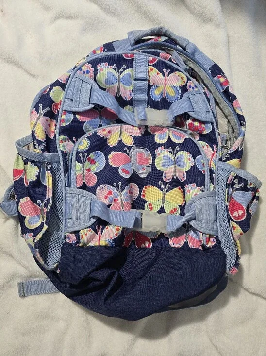 Pottery Barn Kids Blue Butterfly Backpack C Monogram