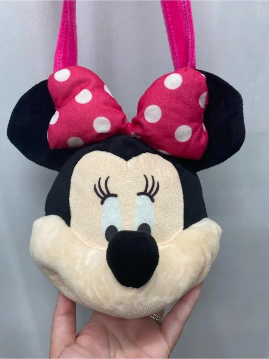 Minnie Mouse plush purse fleece Disney pink travel girls small