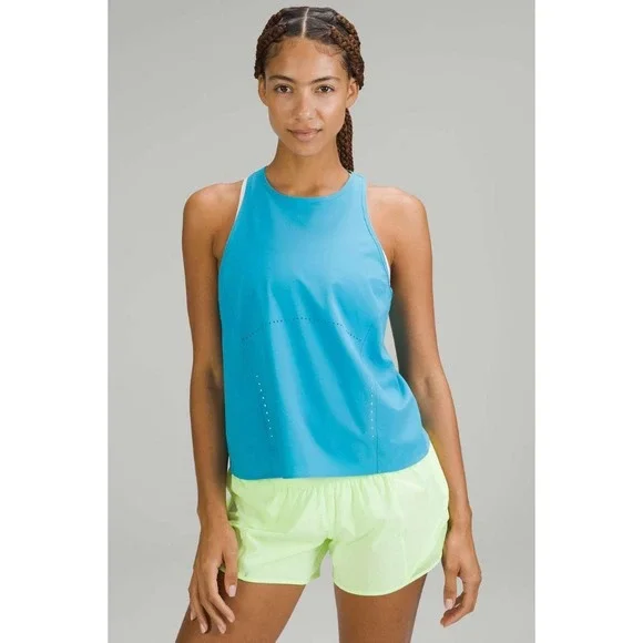 Lululemon Swift Ventilated Racerback Running Tank Top Size 4 Turquoise Tide Blue