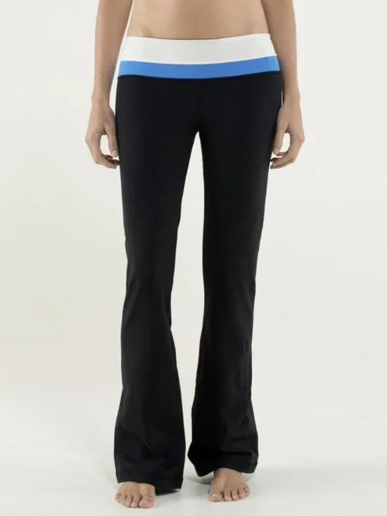 Lululemon Groove Pant (Regular) Black / Angel Wing / Cornflower Flare Leggings 4