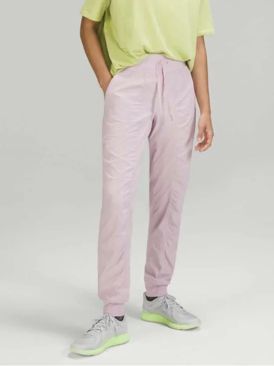 Lululemon Dance Studio Lined Mid-Rise Jogger Pants Pink Peony Swift Size 12
