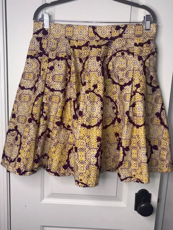 Francis + Benedict 100% Cotton Hand Made in Africa Flowy Printed Skirt size M