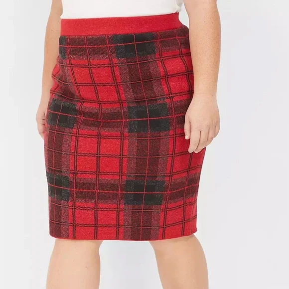 Lane Bryant Plus Plaid Sweater Skirt
