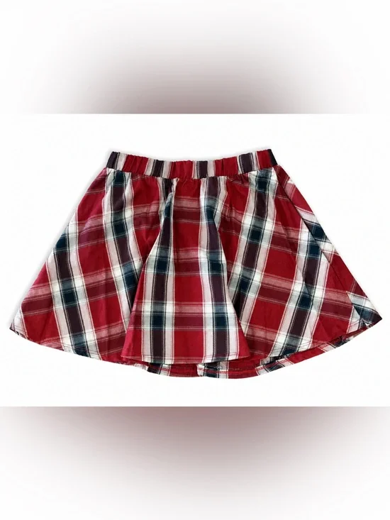 Red Plaid Circle Skirt