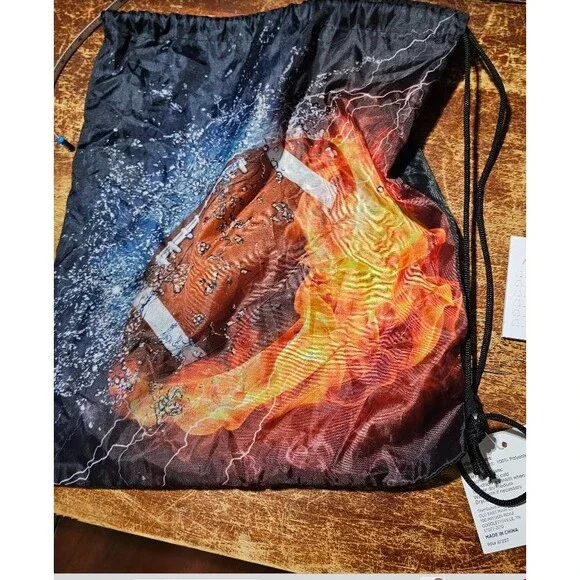 Football Design Drawstring Nylon Bags 13