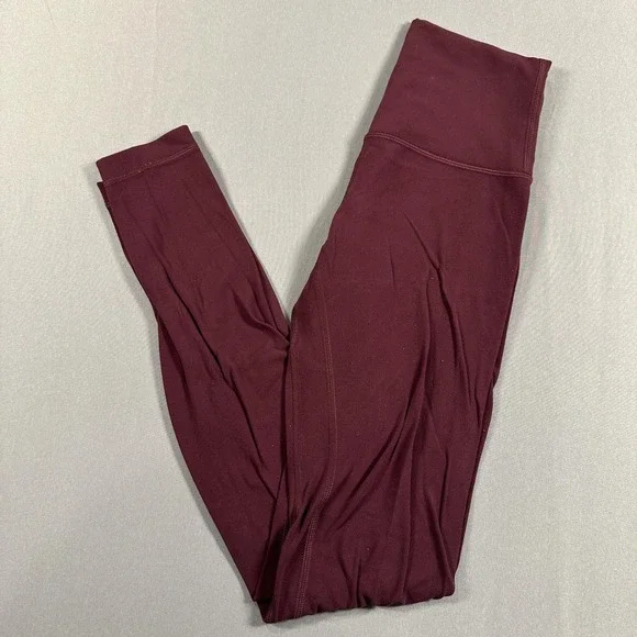 Lululemon Leggings Womens 4 Red High Rise Ankle Yoga Athletic Stretch Run Gym