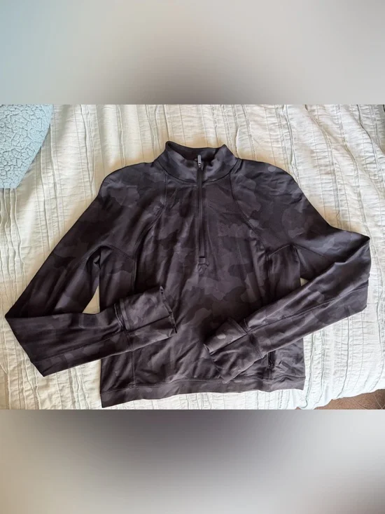 lululemon athletica Black Camo quarter zip pullover