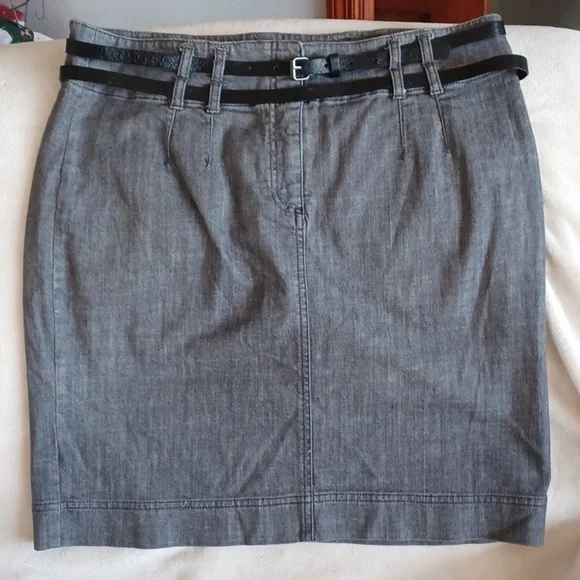 Attention pencil skirt, gray denim, sz 12