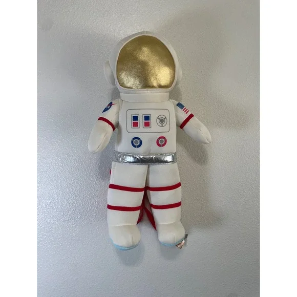 NASA Astronaut Plush Backpack Kids White Gold Spaceman 21in Adventure Planet