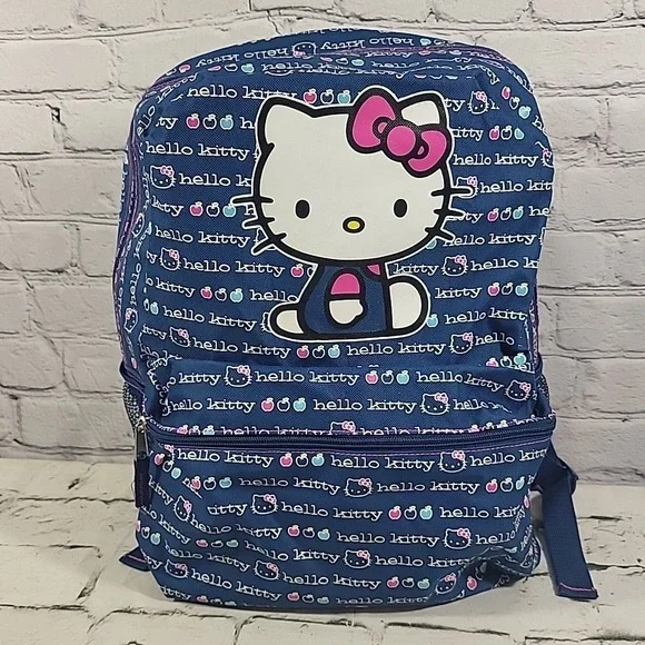 Sanrio Hello‎ Kitty Full-Size Backpack All-Over Brand Print School Book Bag