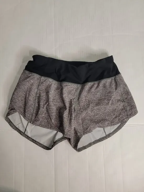LULULEMON Shorts Women's SZ 4 Run Speed Up Gray Pull On Drawstring W7AVNT