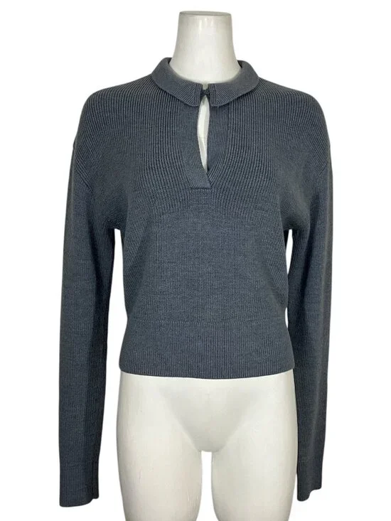 Lululemon Collared Merino Wool Blend Sweater S Blue