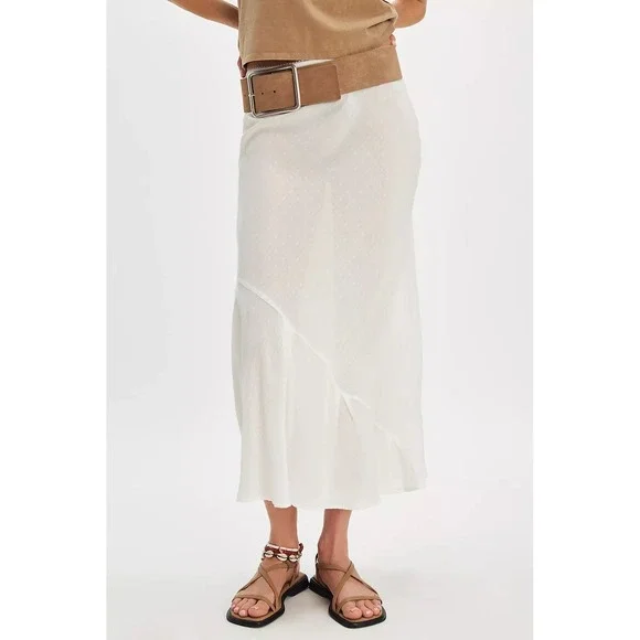 Free People Intimately Sweet on You Textured Half Slip Ruffle Maxi Skirt Boho
