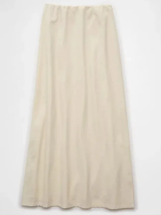 American Eagle Linen/Cotton High Waisted Maxi Skirt