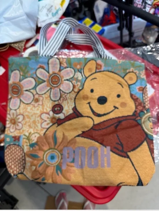 Winnie the Pooh large tote bag with zipper & inside pocket