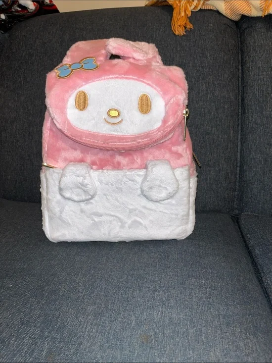 Sanrio Loungefly Pink and White Plush My Melody Backpack